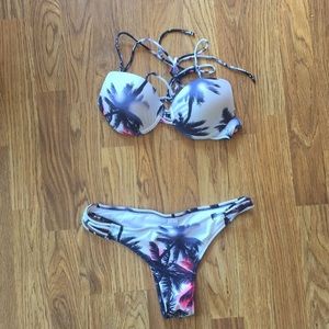 Palm print bikini